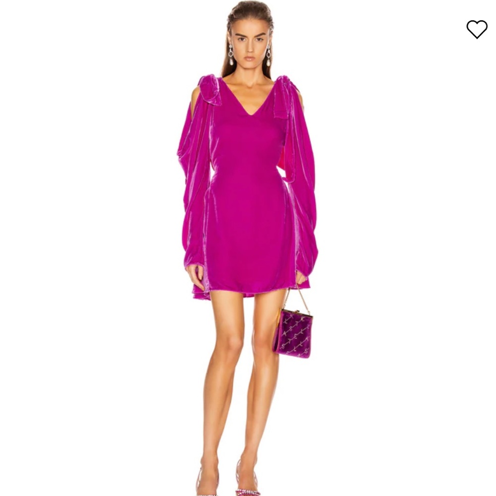 Les Reveries Pink Velvet Mini Dress Size 8 US NWT